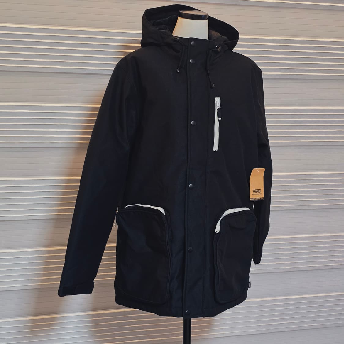 《새상품》반스 검정색 후드 자켓 점퍼 (남녀공용) 상품이미지1