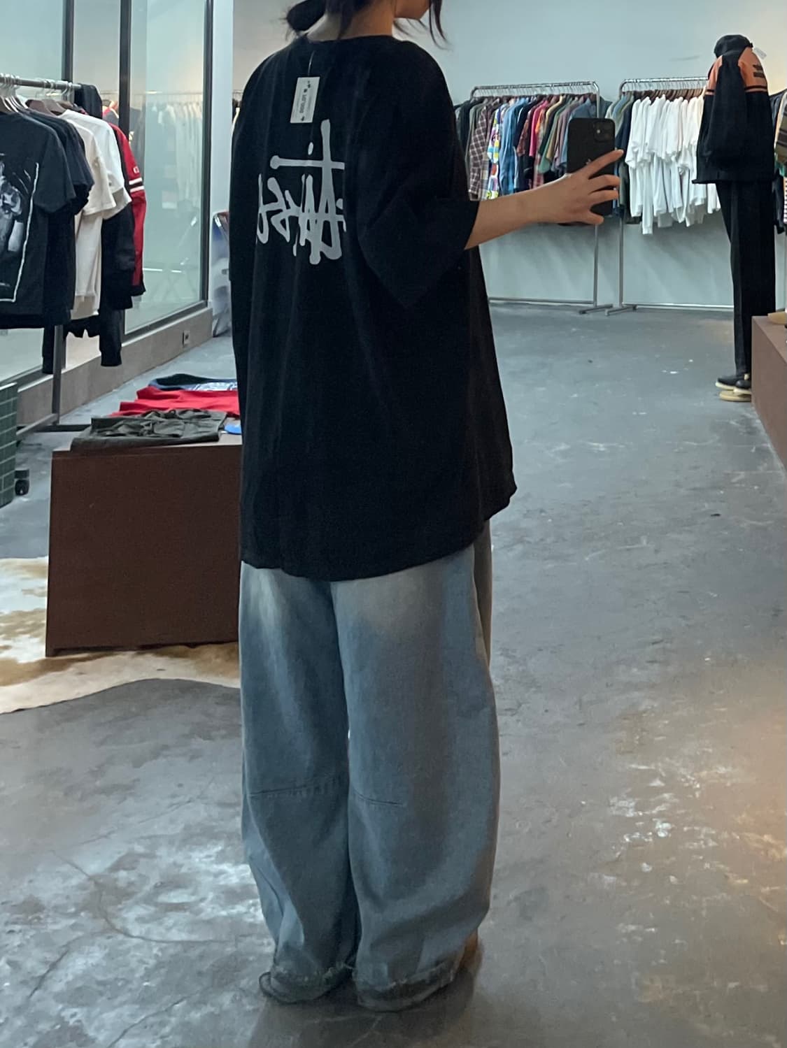 스투시 베이직 로고 블랙 반팔 H2392 상품이미지1