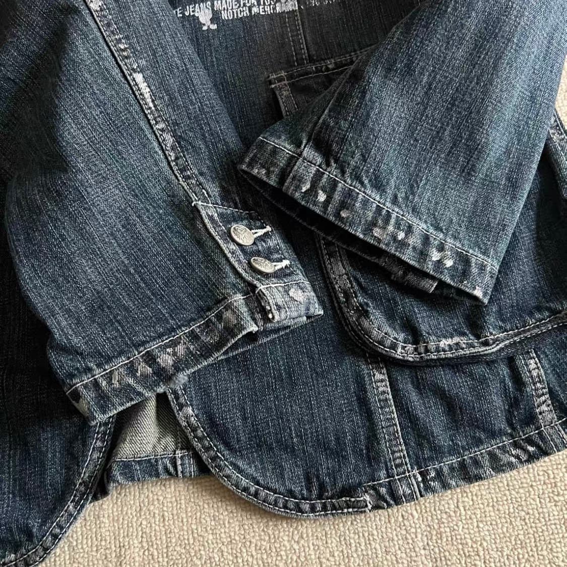Japan VintageY2K 그래피티 고스 데님 블레이저 상품이미지5