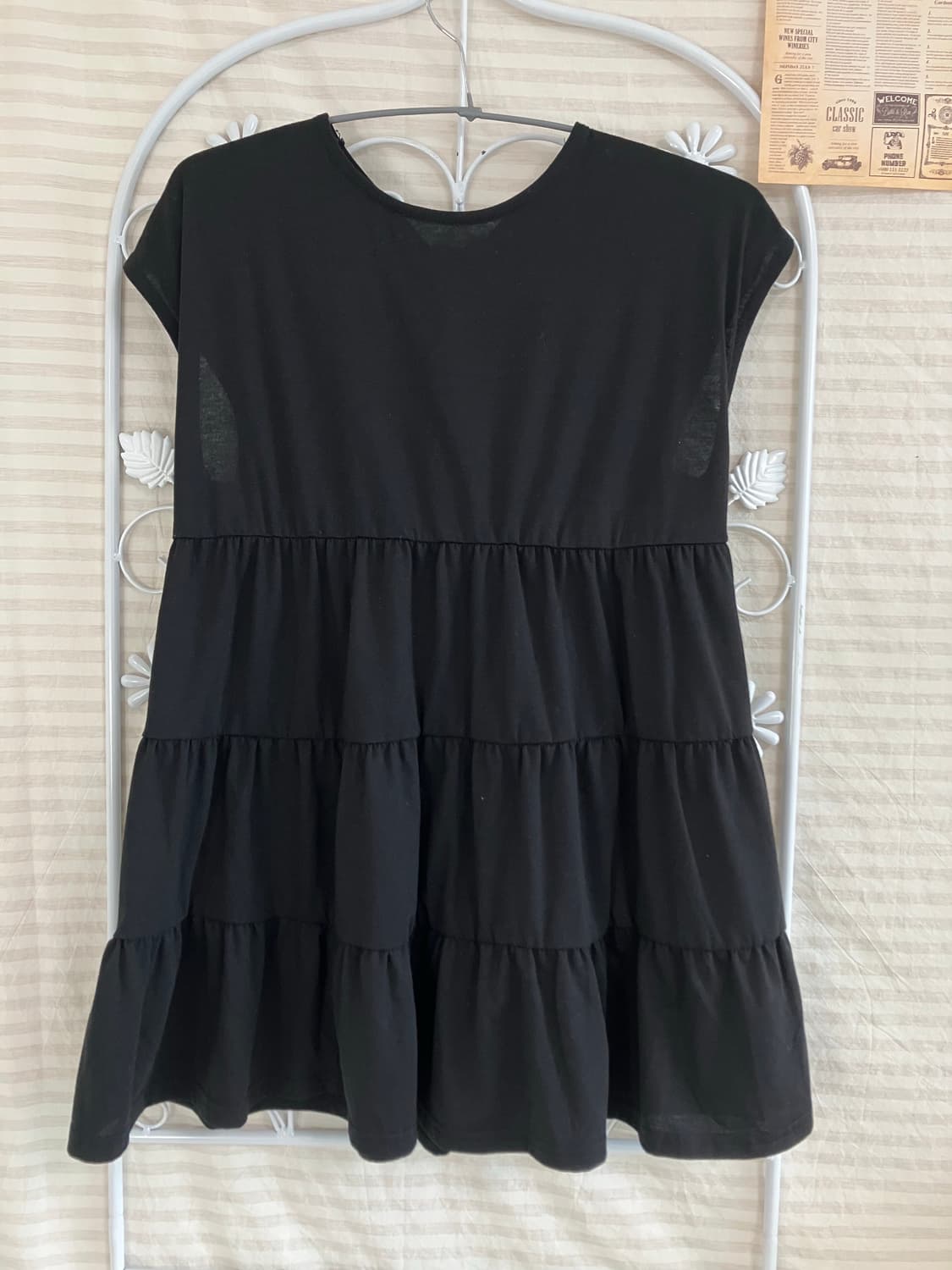 빈티지 블랙 셔링 리본 나시890 y2k 스트릿 모리 갸루 일본빈티지 펑 상품이미지3