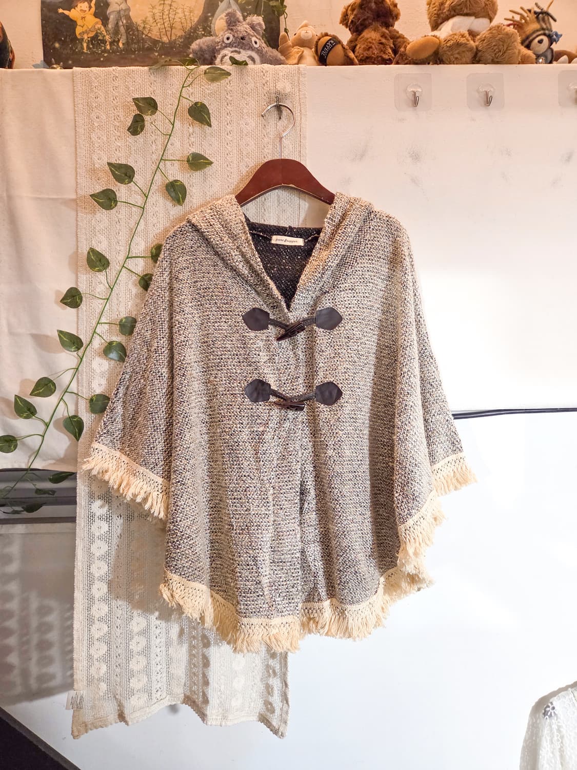 후드 더플 케이프 가디건 상품이미지1