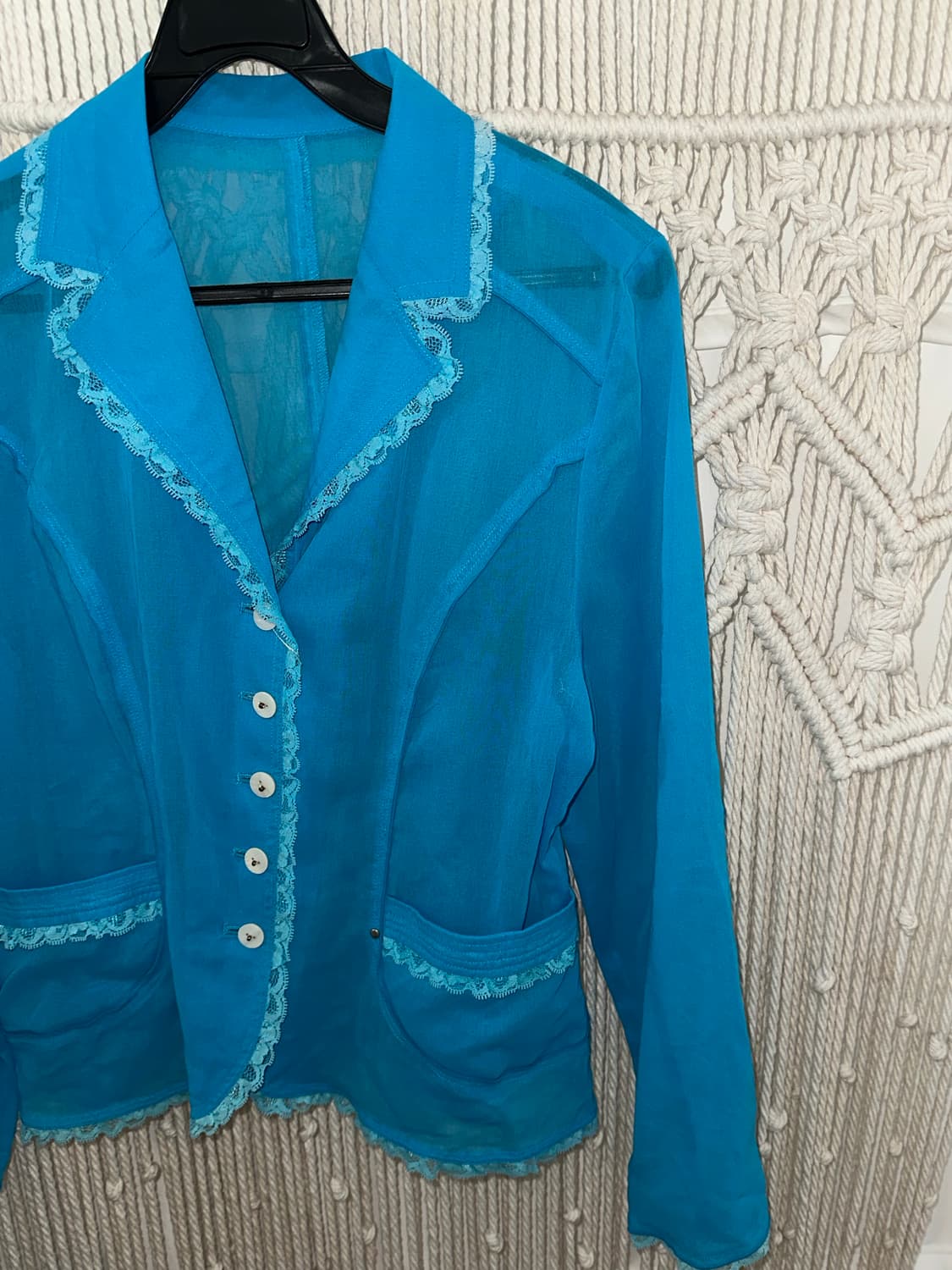 레이스 시스루 슬림 자켓 블라우스 상품이미지2