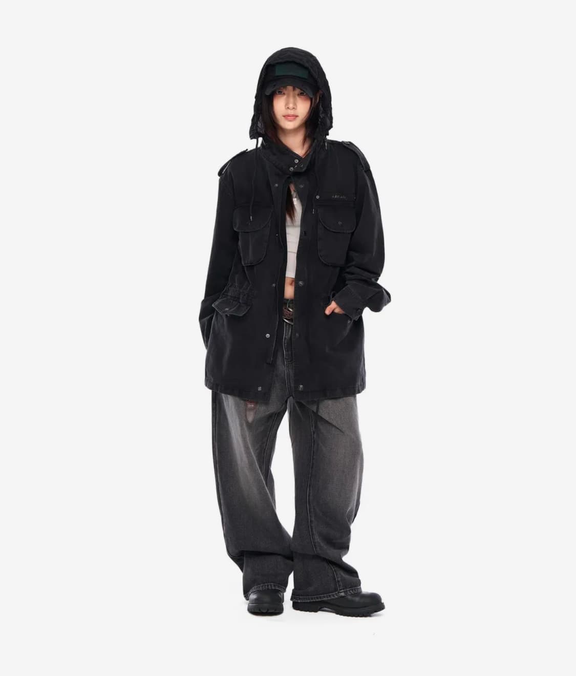 아캄 Washed Field Jacket (Black) 상품이미지3