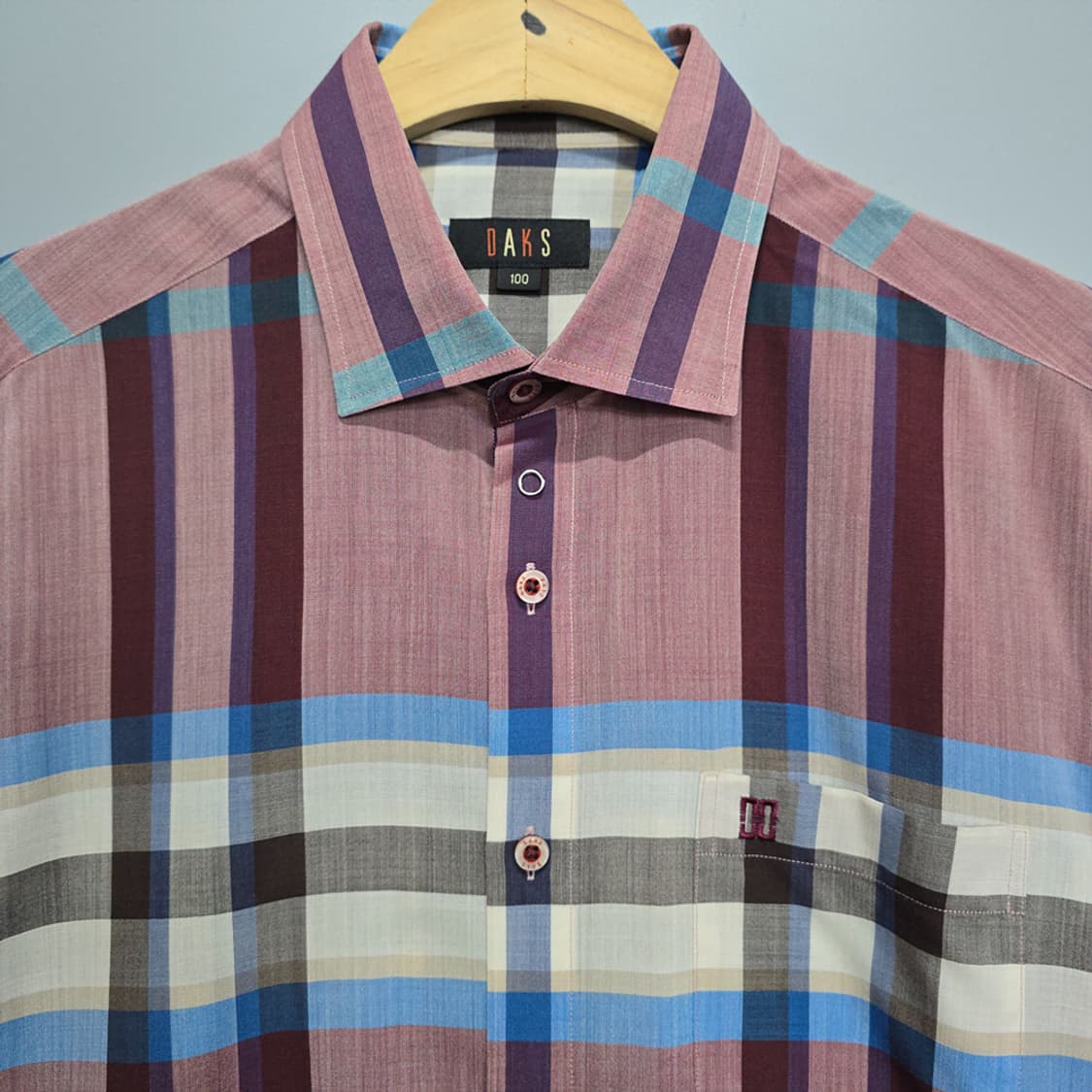 닥스(DAKS) 체크 반팔 셔츠 100 상품이미지2