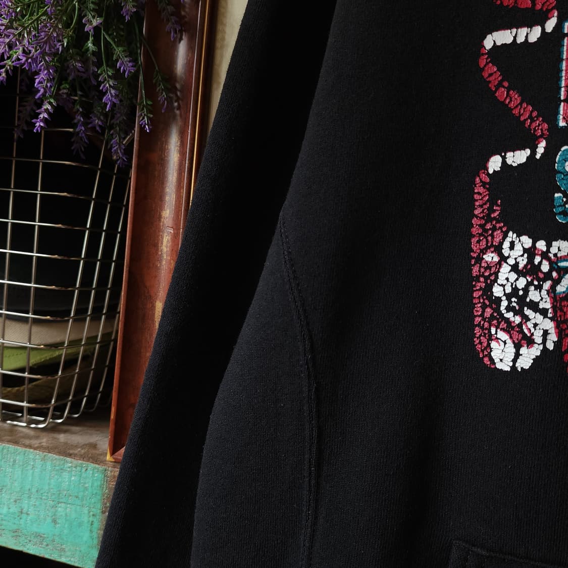 90s 러셀 후드 스웻셔츠 브로큰 로고 빈티지 레터링 스웻셔츠 M 상품이미지6