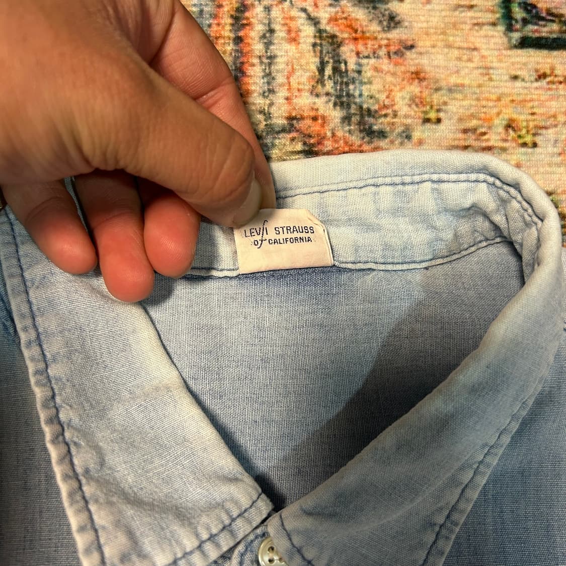 [XL] 90s 리바이스 포켓 샴브레이 반팔 셔츠 상품이미지4