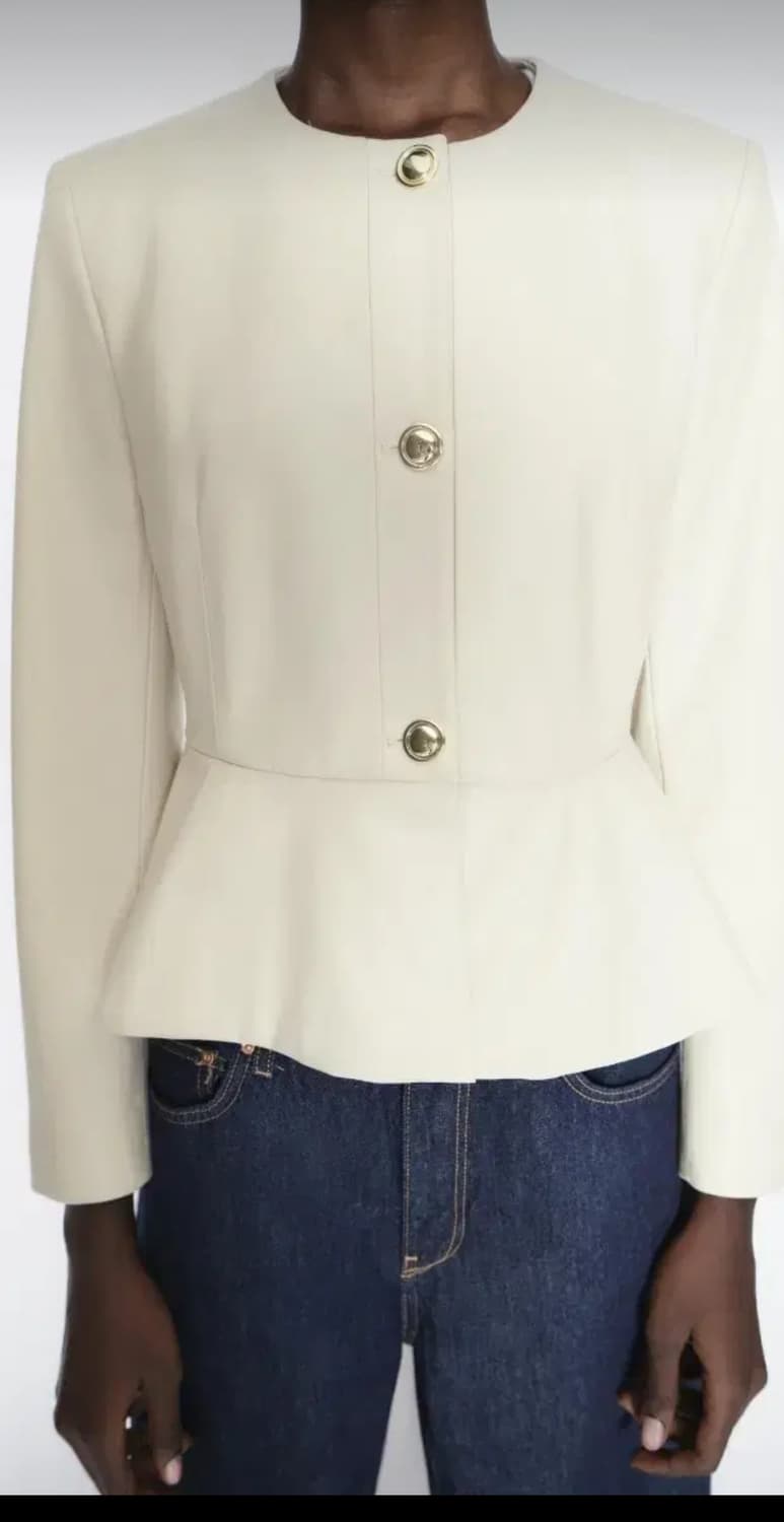 자라 페플럼 에코 레더 블레이져 상품이미지1