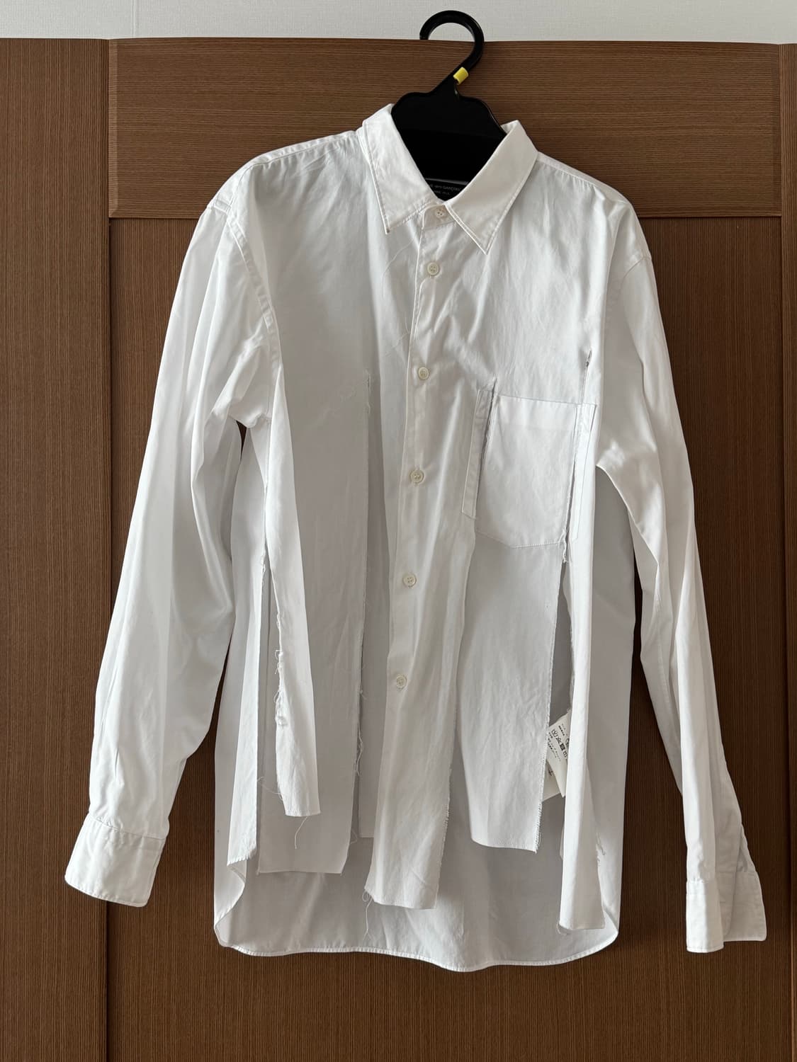 꼼데가르송 옴므플러스 디스트로이 코튼 셔츠 (화이트 M) 상품이미지1