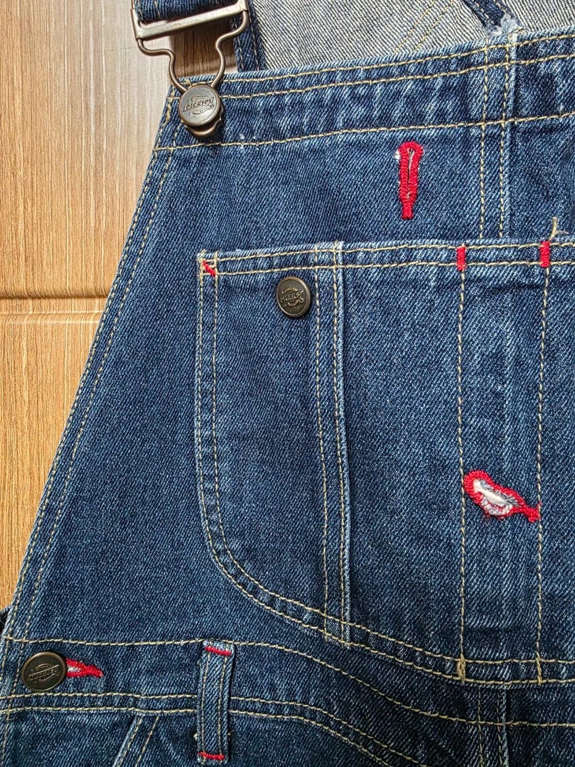 디키즈 멜빵 데님 스커트 오버롤 스커트 M 상품이미지3