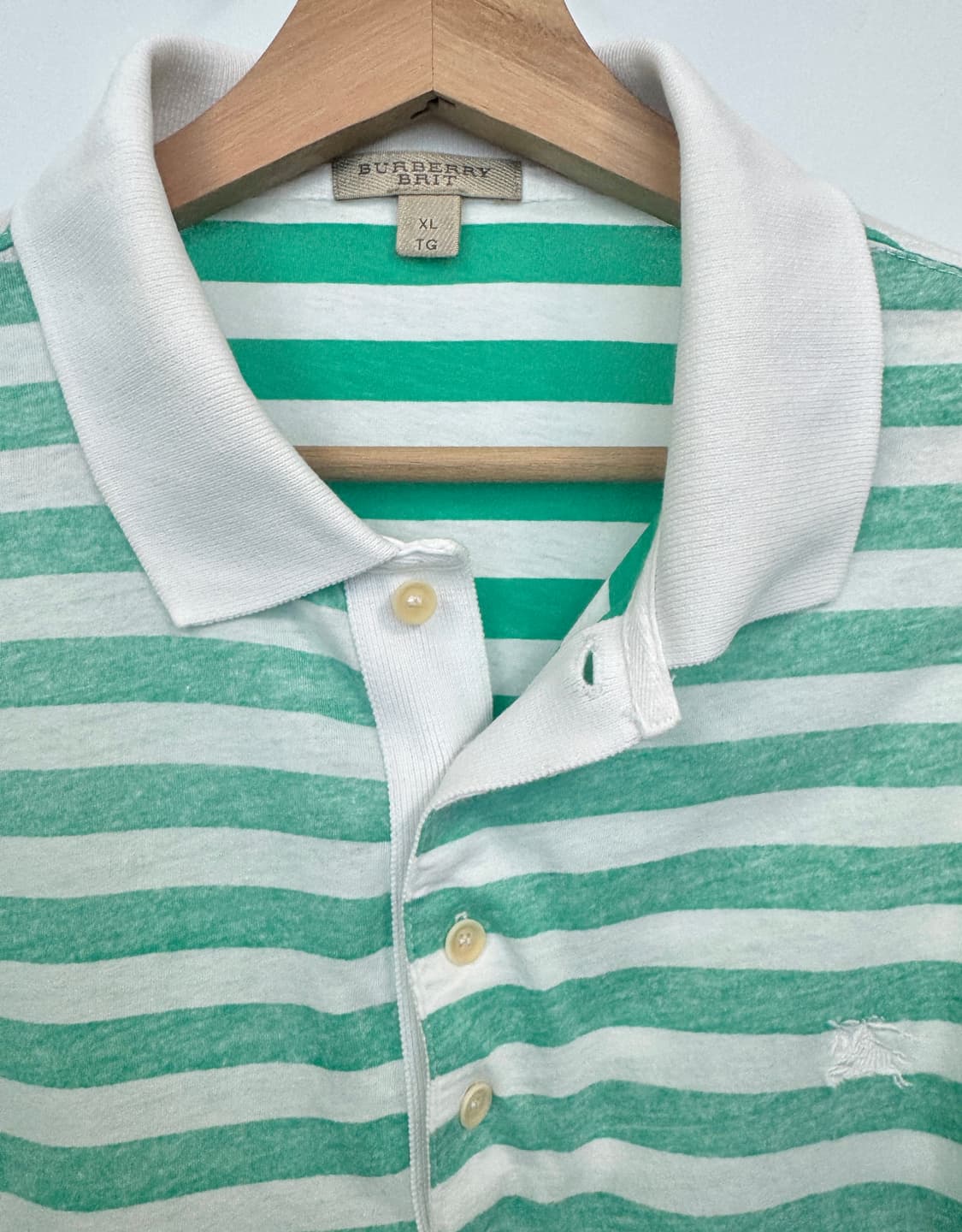 BURBERRY BRIT 버버리 브릿 그린 스트라이프 피케 셔츠 XL 상품이미지4