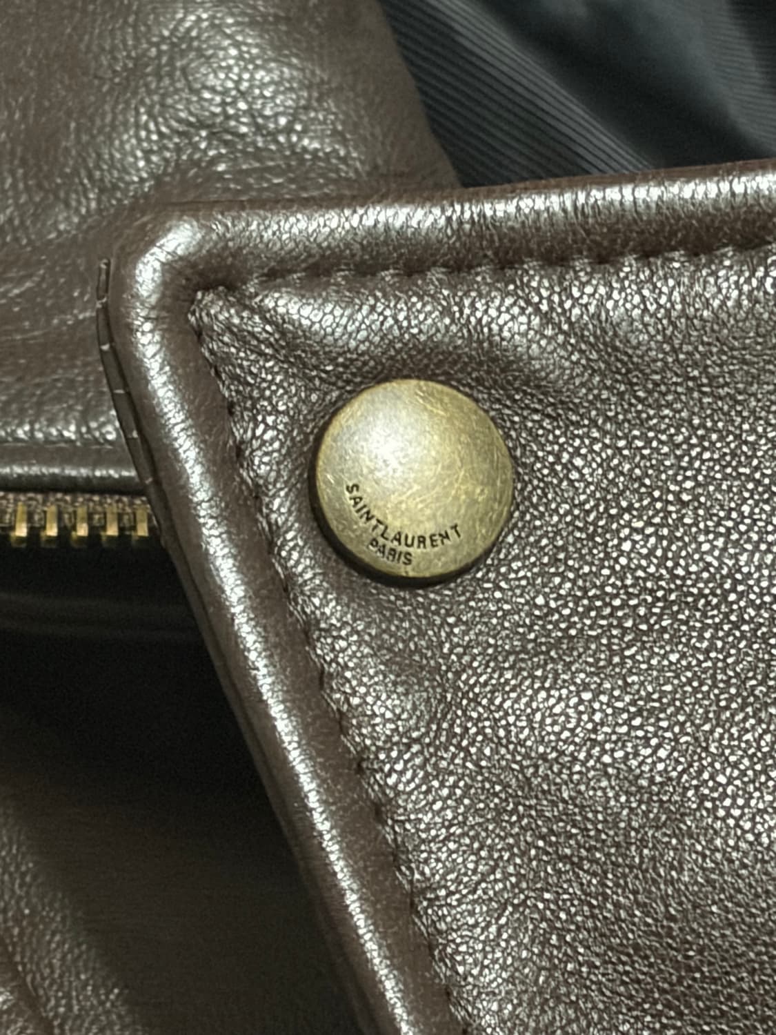 YSL 생로랑 램스킨 보머재킷 레더자켓브라운 (38사이즈/66) 상품이미지5