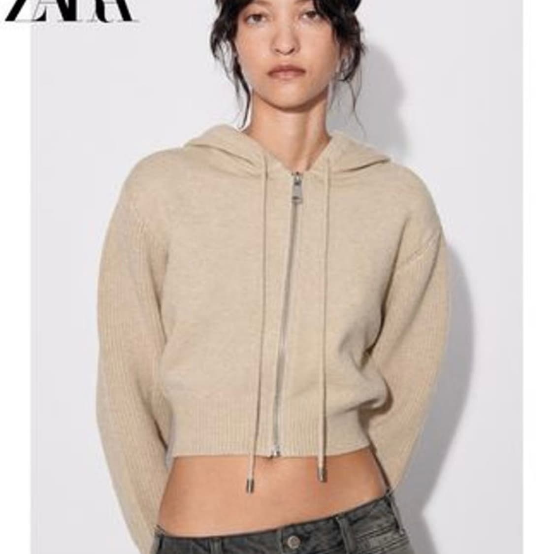 자라 크롭 후드 니트 집업 S 상품이미지1