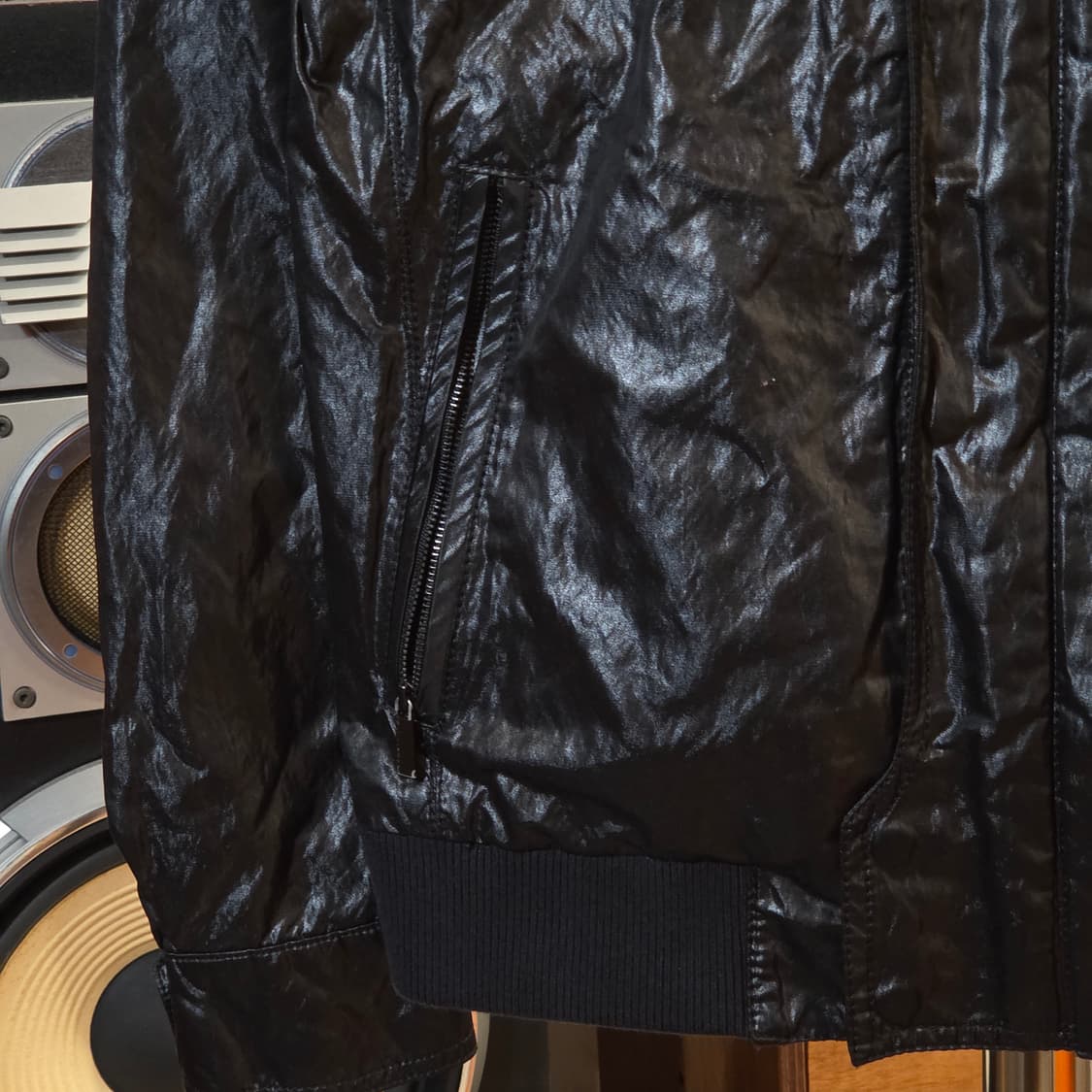 빈티지 유광 락시크 하이넥 자켓 상품이미지3
