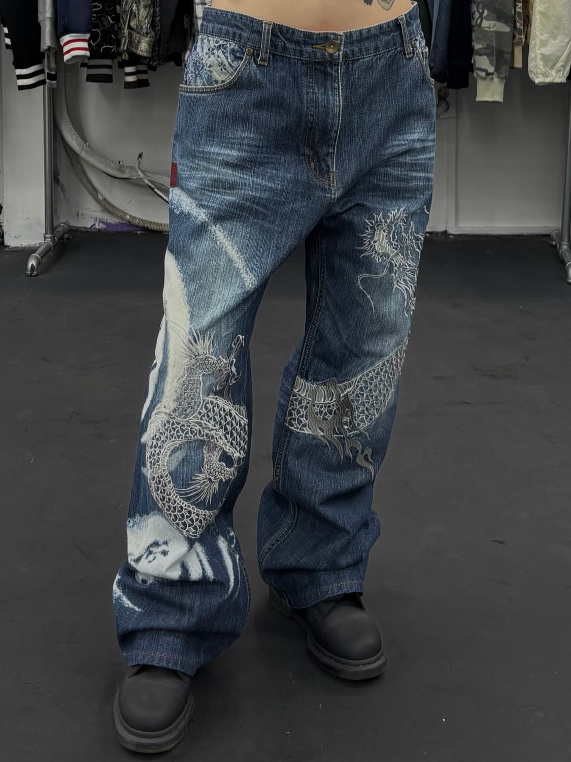 카라쿠리 타마시 오리엔탈 드래곤 데님팬츠 상품이미지4