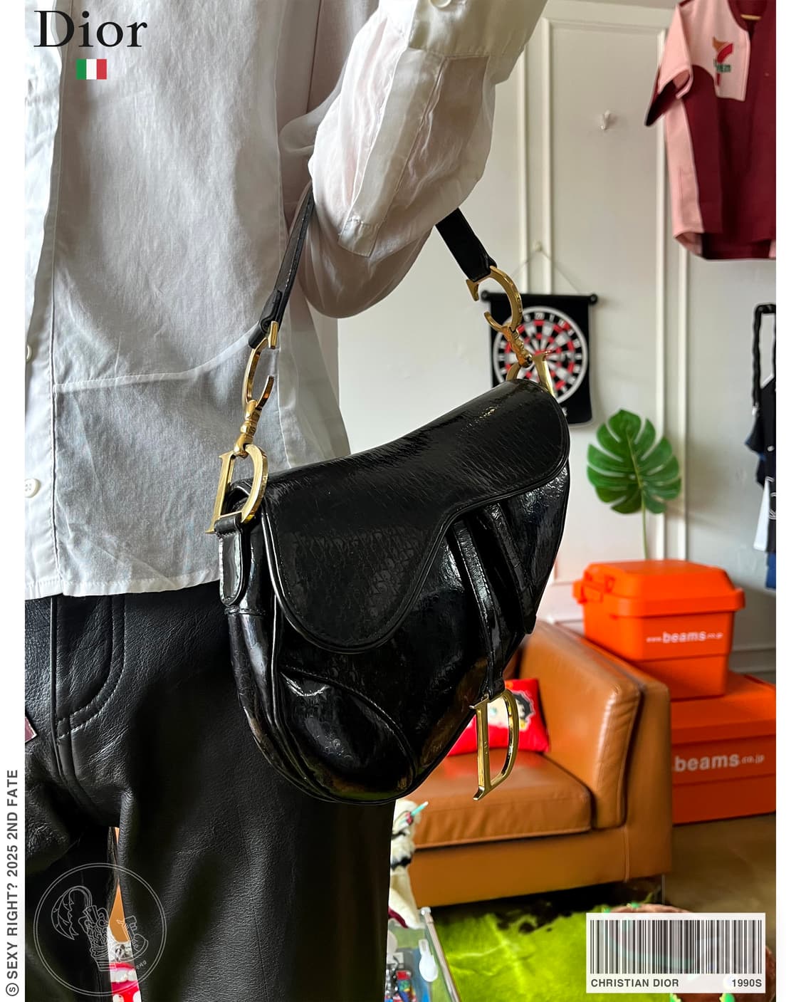 1990s DIOR Embossed Stingray Saddle Bag 상품이미지1