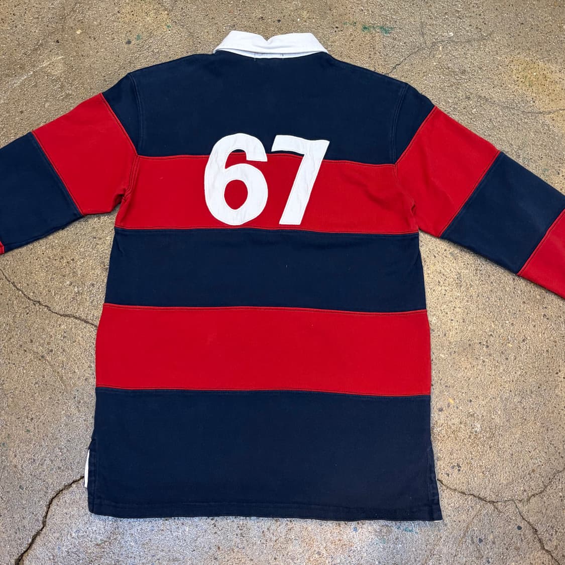 00s USA 빈티지 폴로랄프로렌 67 스트라이프 럭비티 카라티 상품이미지7