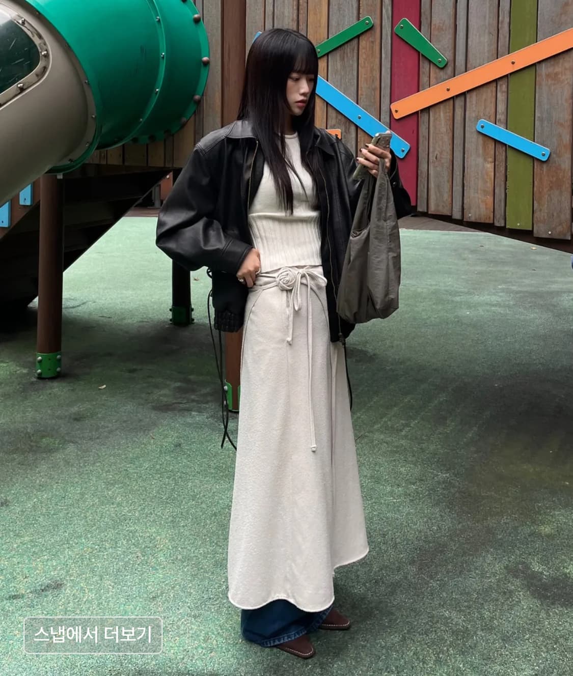 다이애그널 플라워 코사지 원피스 상품이미지5