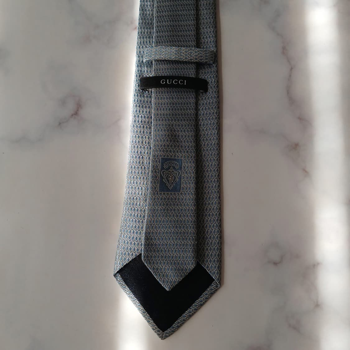 GUCCI 구찌 실크 하늘색 패턴 넥타이 8.5cm B등급 E714 상품이미지9