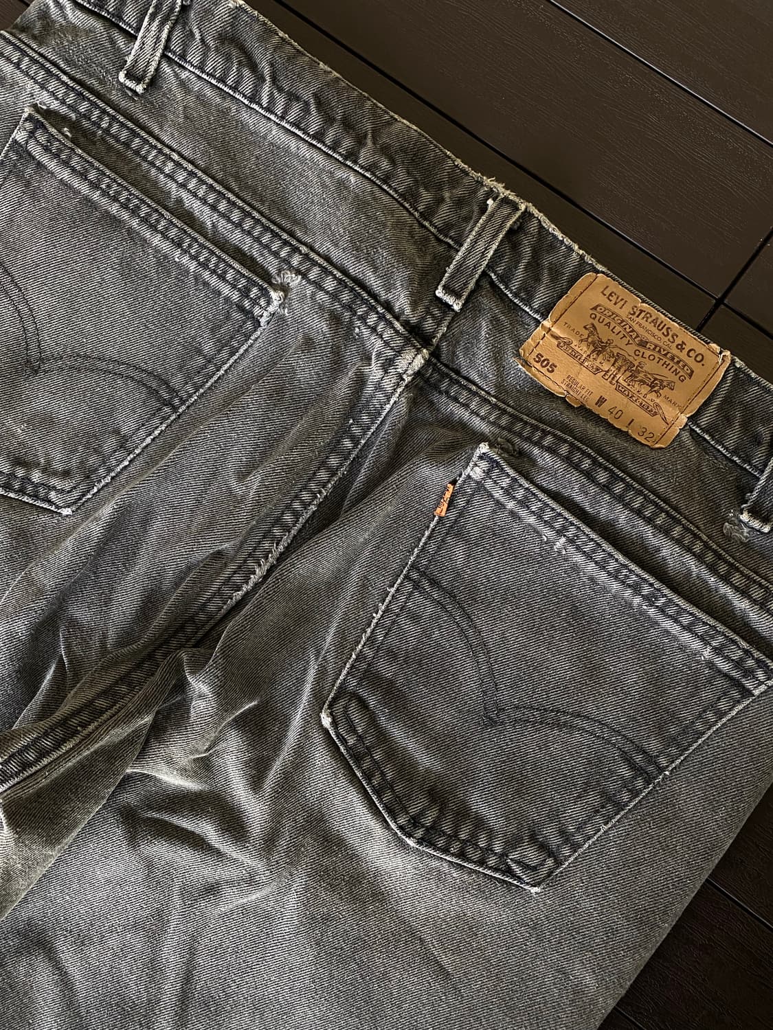 (40x32) 90s 리바이스 505 오렌지탭 흑청 블랙 USA 상품이미지6