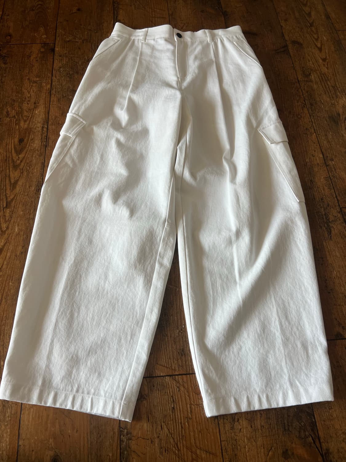 시즈 로템버 [데일리룸 X 로템버] 벌룬 레그 밀 와이드 카고팬츠 화이트 상품이미지1