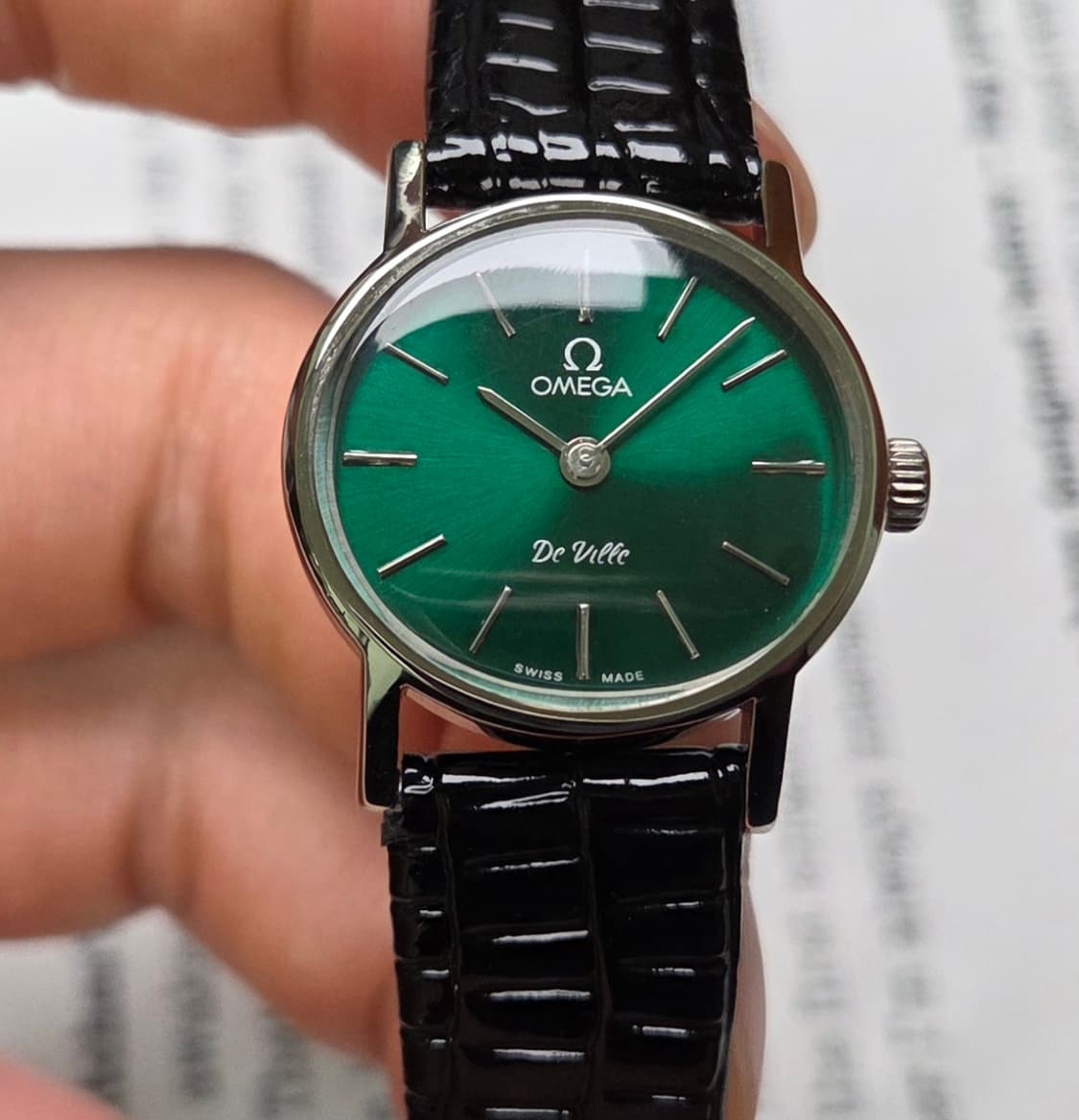 빈티지 오메가 드빌 그린 가로타원형 수동 메커니컬 여성용 상품이미지2