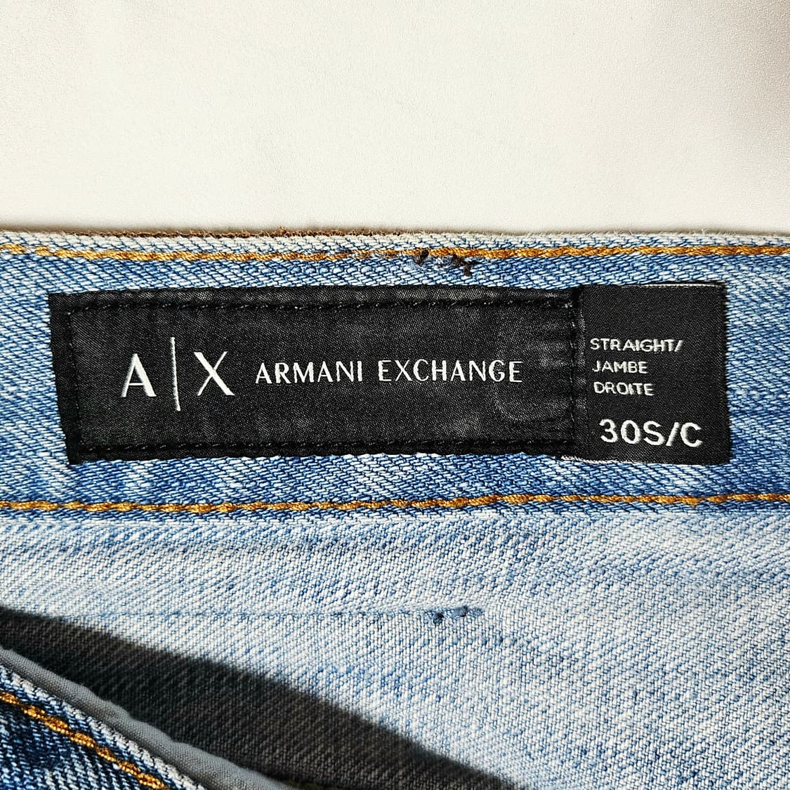 [실측32][알마니 익스체인지] 스트레이트 잼브 드로이트 라이트인디고 상품이미지7