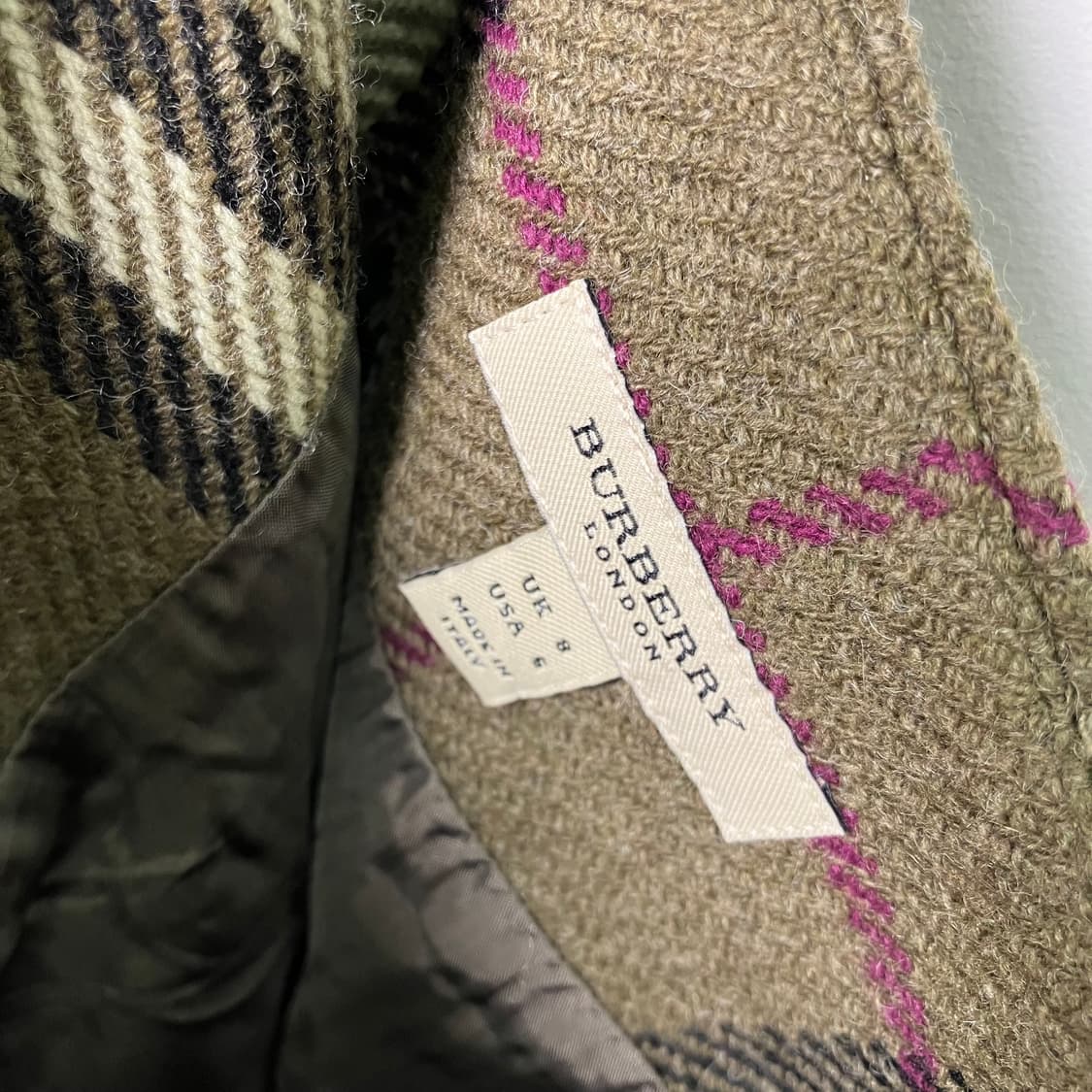 버버리 런던 울 블랜드 체크 미디 스커트 상품이미지6