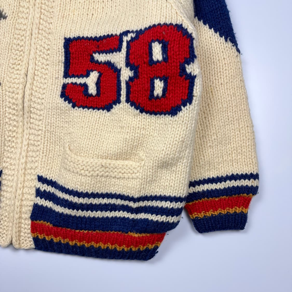 (105) 빈티지 베이스볼 셔틀랜드울 코위찬 자켓 상품이미지5