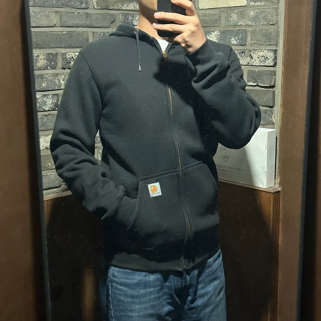 S) 칼하트 미드웨이트 오리지널핏 후드집업 블랙 상품이미지10