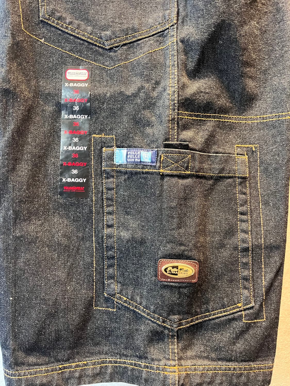 90. 펠레펠레 울트라 블루 진 흑청 데님 버뮤다 팬츠 데드스탁 상품이미지4