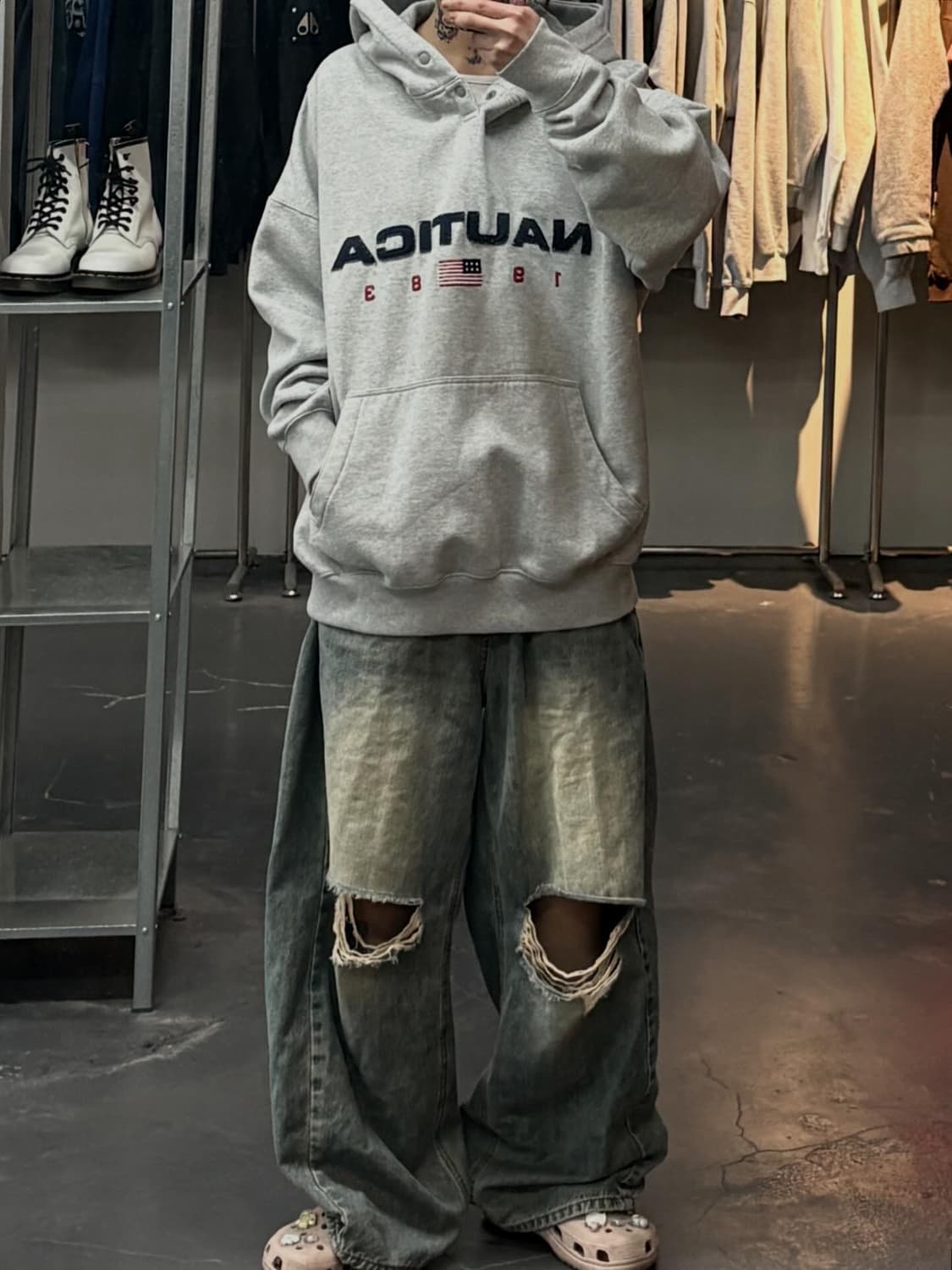 노티카 83플래그 폴라 후드티 A3566 상품이미지1