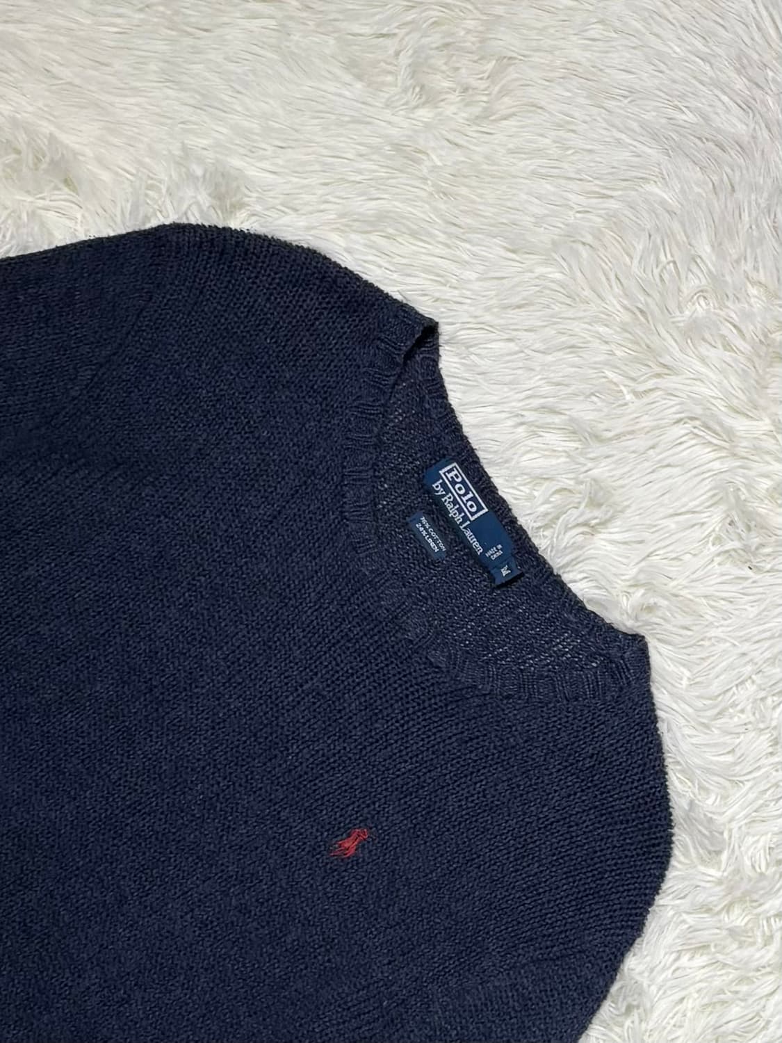 폴로랄프로렌 버건디포니 린넨혼방 네이비 니트 상품이미지4