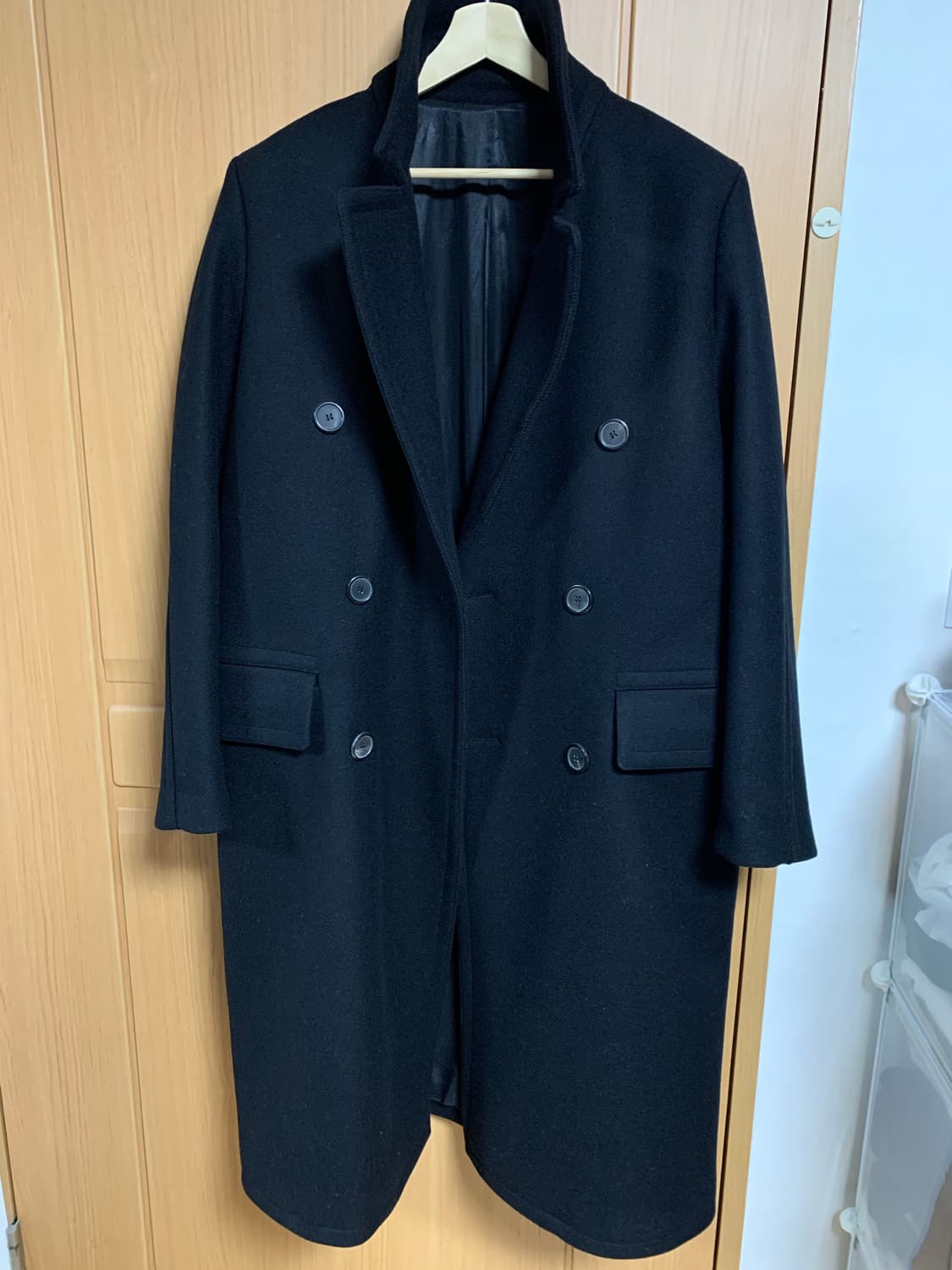 아미 AMI 남성 더블 코트 블랙 48 상품이미지2