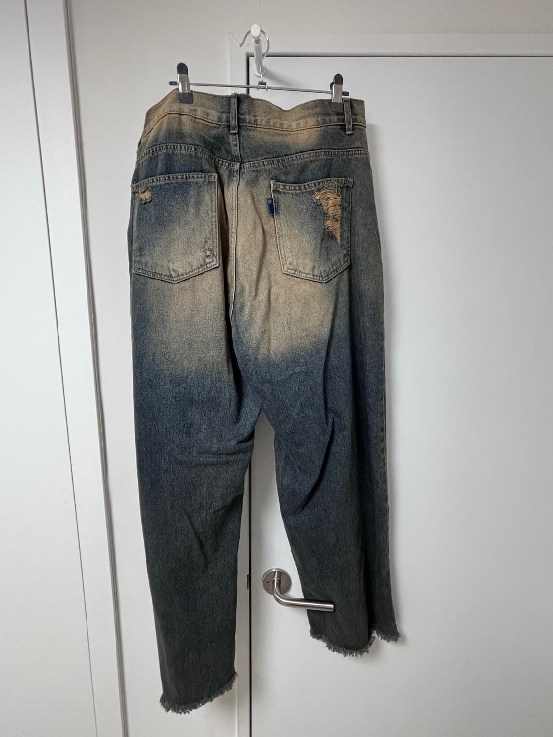 (L)웨스턴 컷팅 틴 와이드 데님 팬츠 상품이미지3