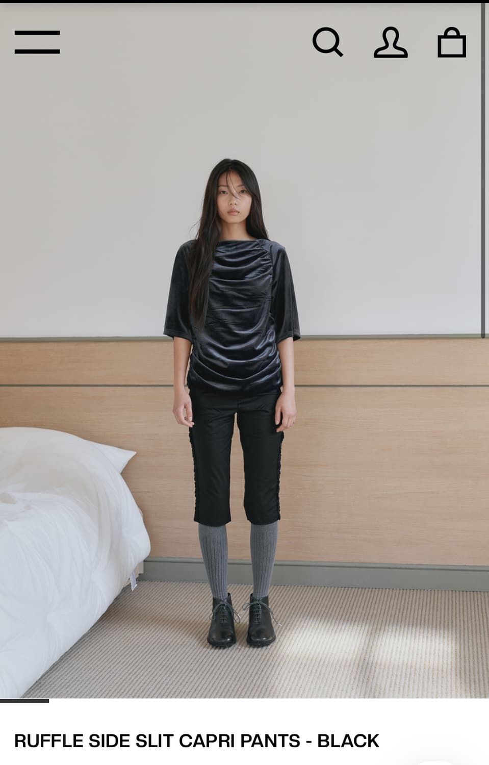 생긴스튜디오 카프리팬츠 RUFFLE SIDE SLIT CAPRI PANT 상품이미지1