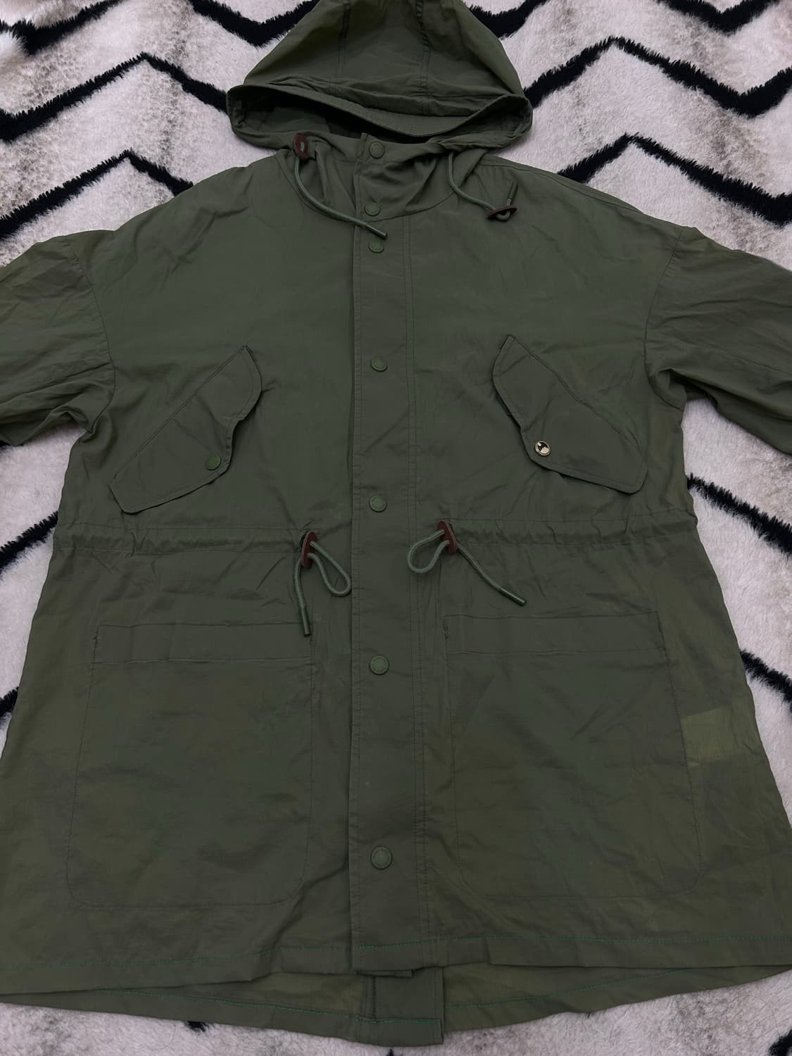 [M]몽벨 방풍 나일론 후드 사파리 자켓/카키 상품이미지4