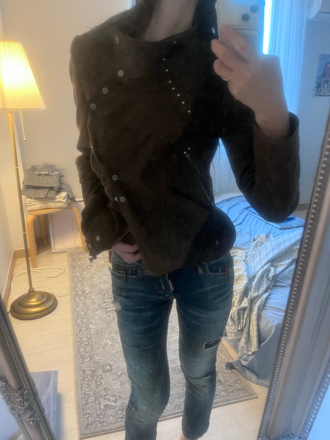 구찌 빈티지 가죽자켓(브라운) 상품이미지2