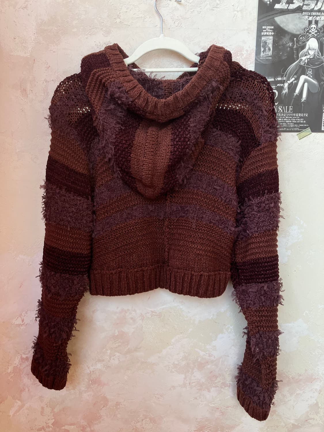 jpn 초코퍼지 크롭 후드 니트 상품이미지4