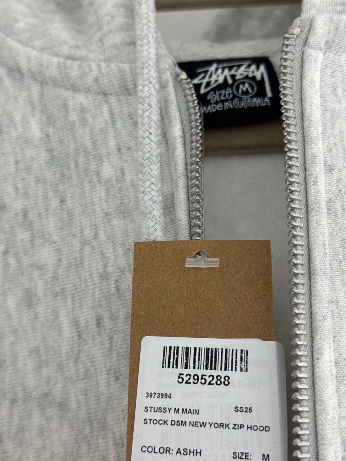 스투시 스탁 도버 스트리트 마켓 뉴욕 후드 집업 애쉬 헤더 상품이미지4