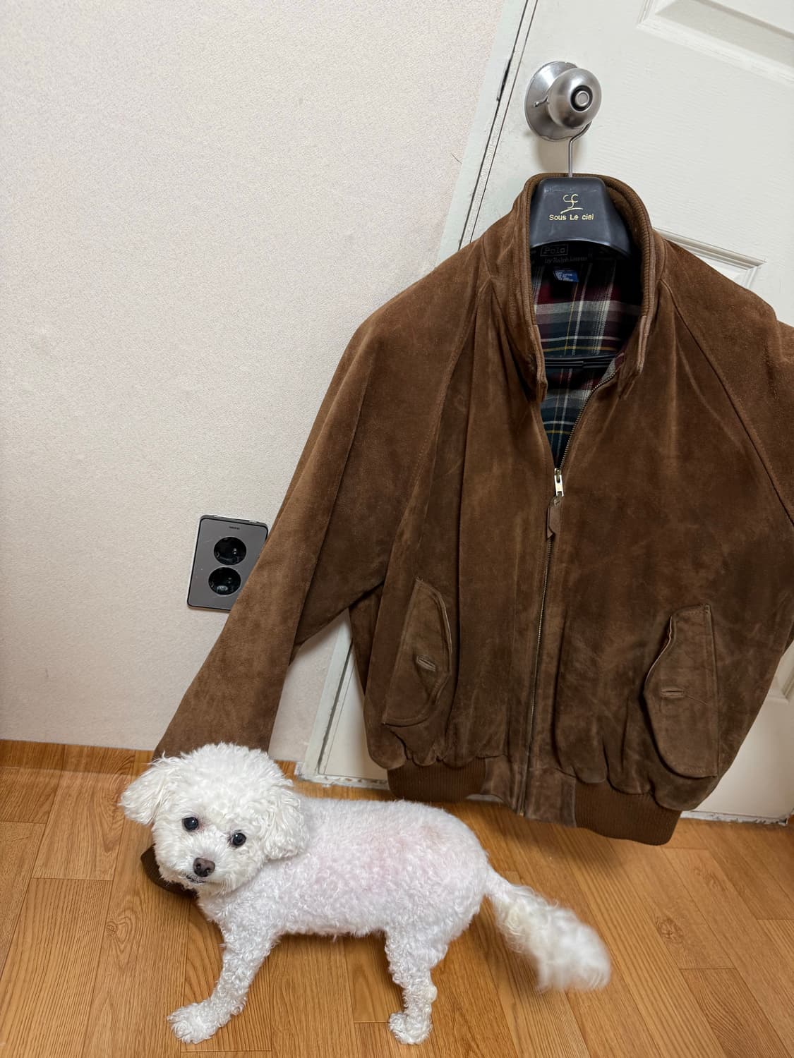 90s 폴로 스웨이드 자켓XL 카멜브라운 상품이미지2