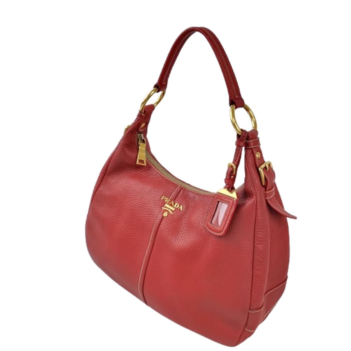 정품 프라다 비텔로 다이노 레드 호보백 상품이미지3