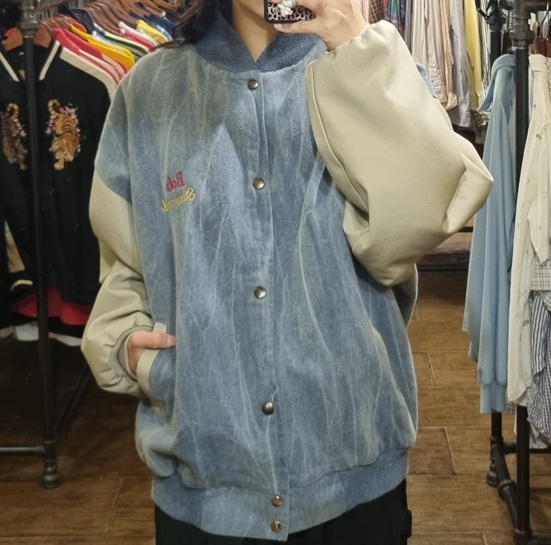 [Hi] vtg 빈티지 데님 바시티 자켓 블루 상품이미지2
