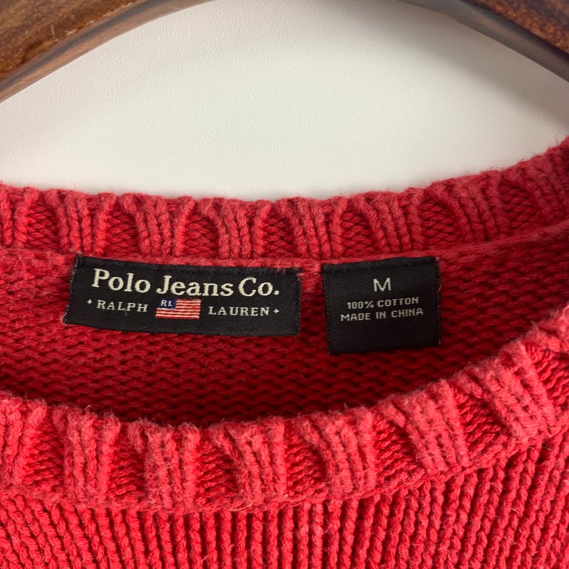 폴로 진스 성조기 레드 울 스웨터 니트  상품이미지4