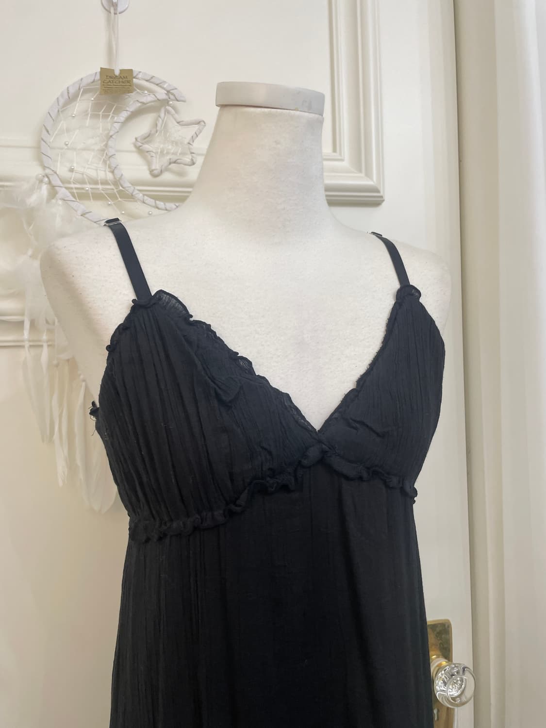 black ruffle shirring maxi opc 상품이미지6