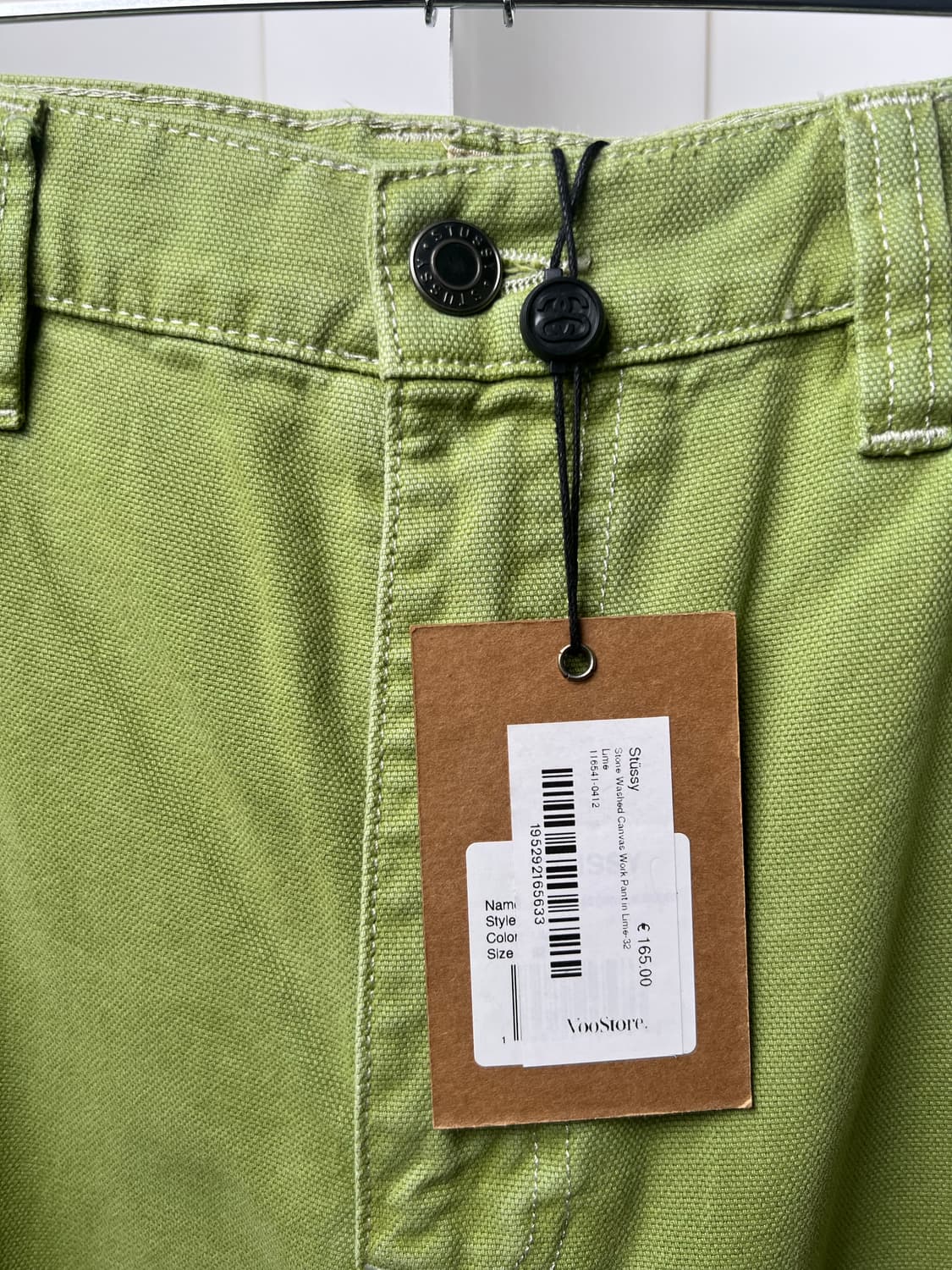 스투시 워시드 캔버스 워크 팬츠 라임. 새상품 32사이즈 상품이미지1