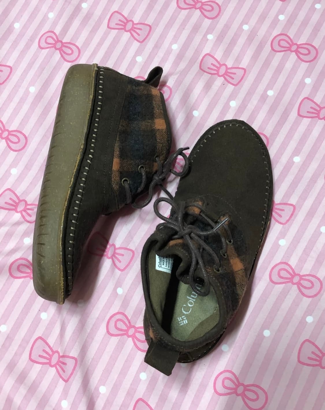 콜롬비아 군밤 체크 워커 하구미 모리 아메카지 상품이미지3