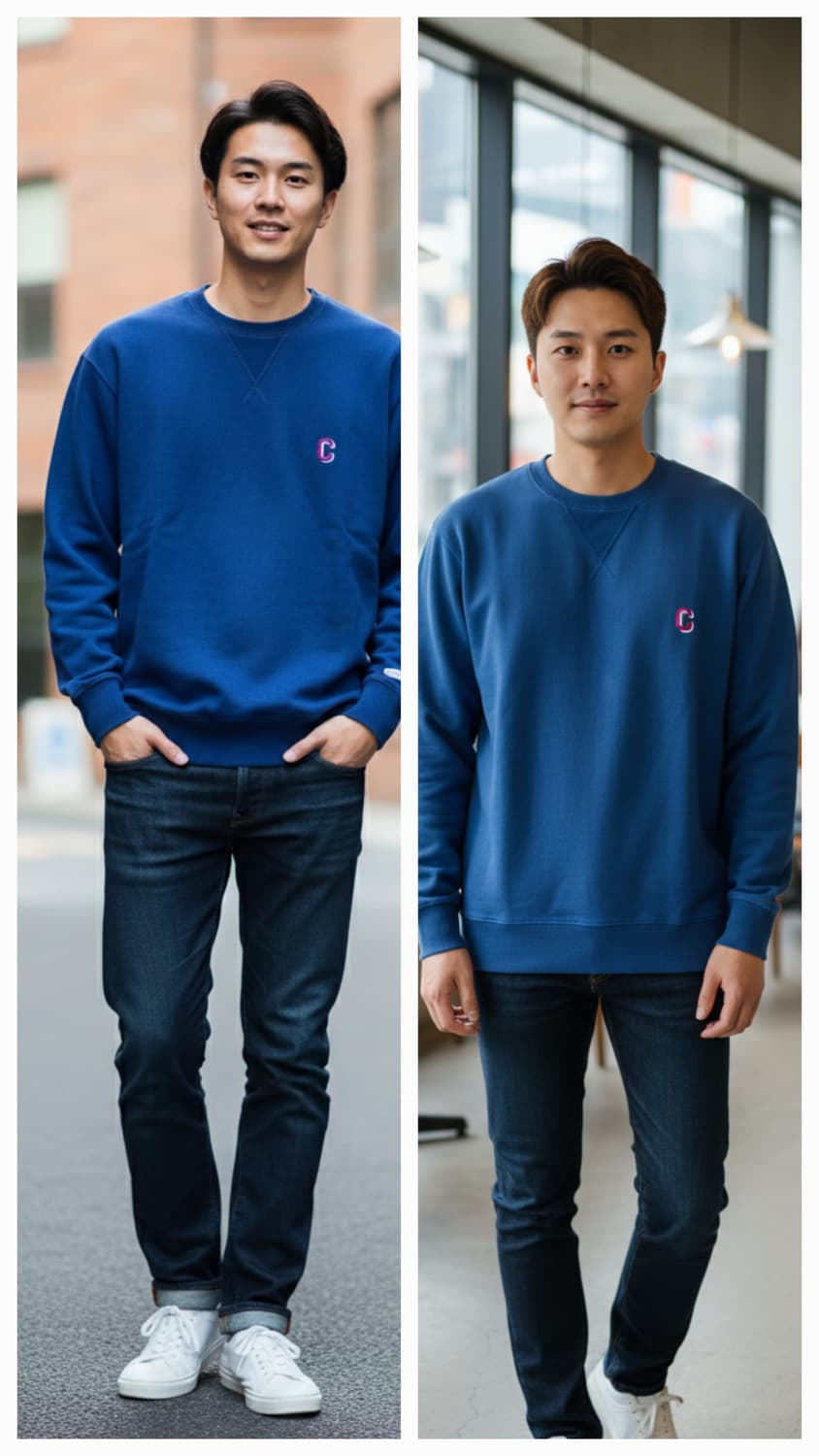 커버낫 블루 맨투맨 XL 상품이미지2