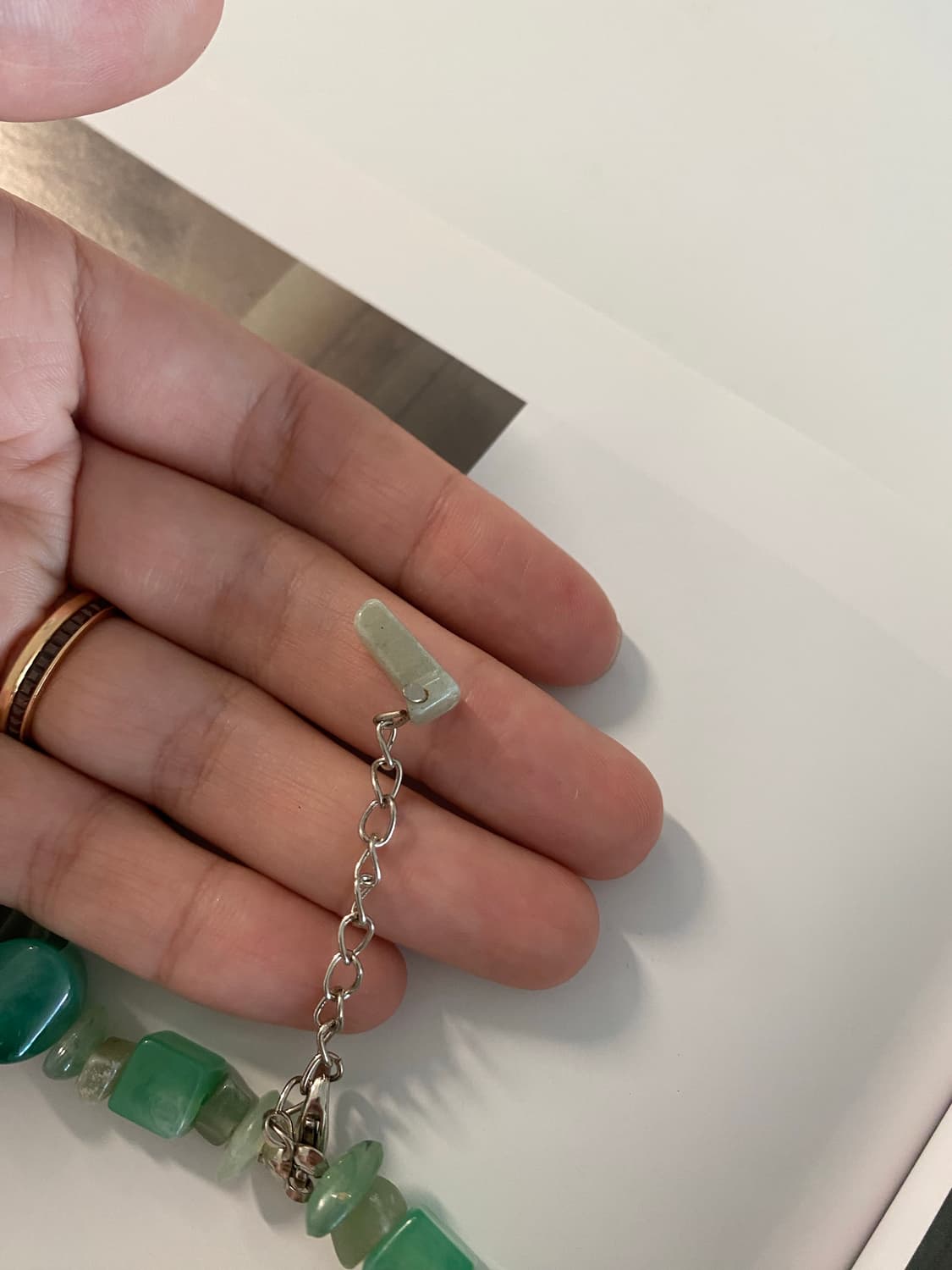 일본 빈티지 그린 비즈 목걸이 상품이미지5