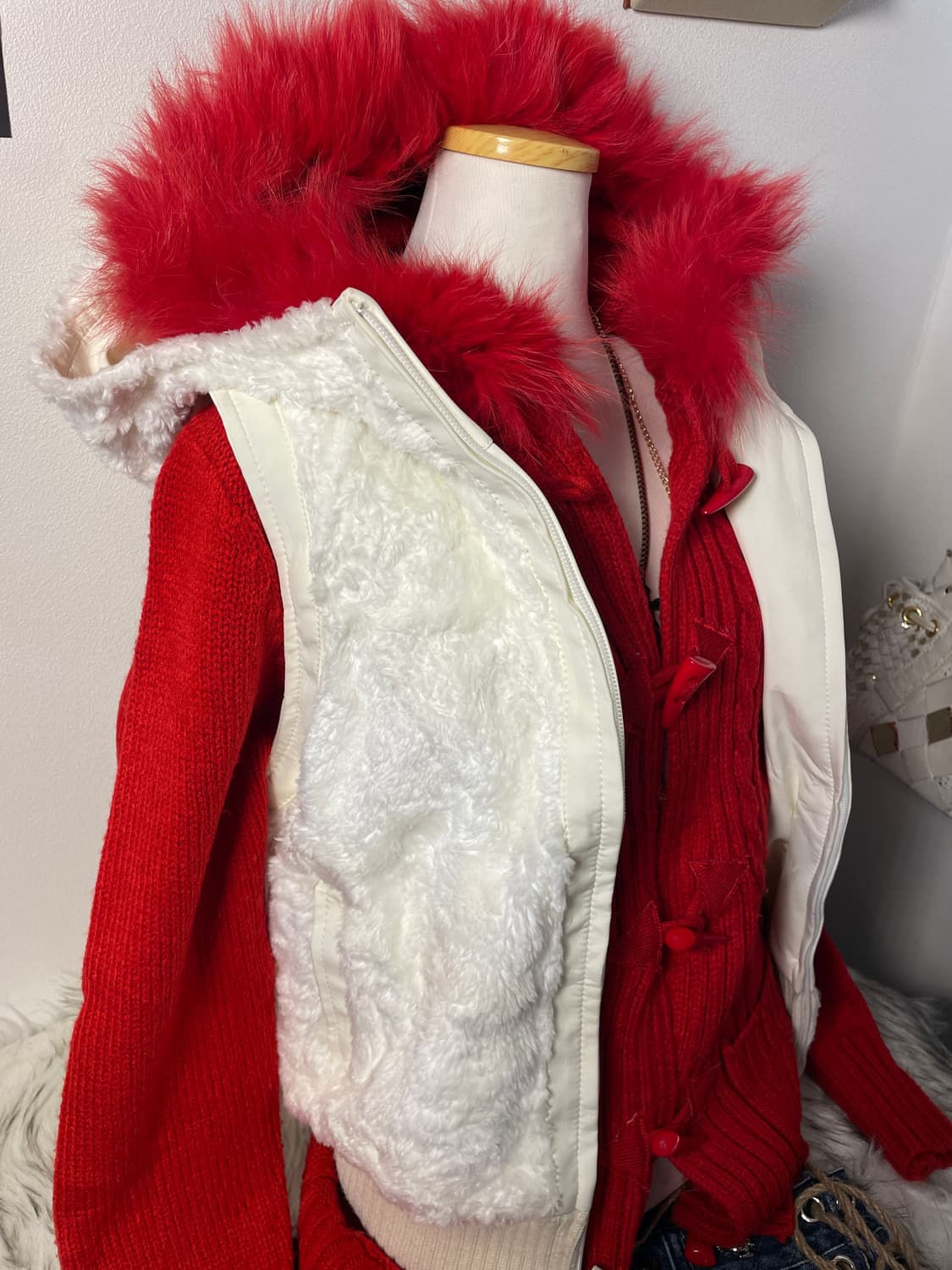 빈티지 리버시블 퍼 조끼 자켓 상품이미지2