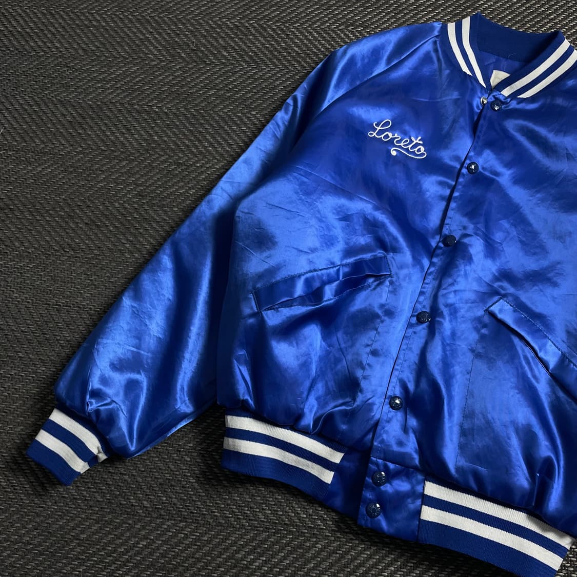 USA 빈티지 레터링 올드스쿨 새틴 바시티 자켓o 4713 상품이미지4